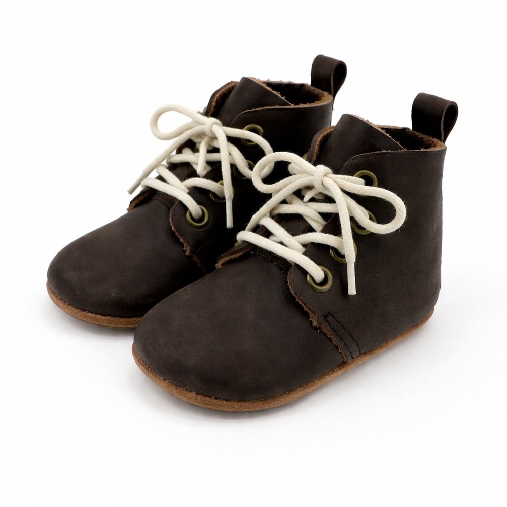Piper Finn High Top Oxford Baby Shoes Hamilton Dark Brown Leather NWOT Size 2